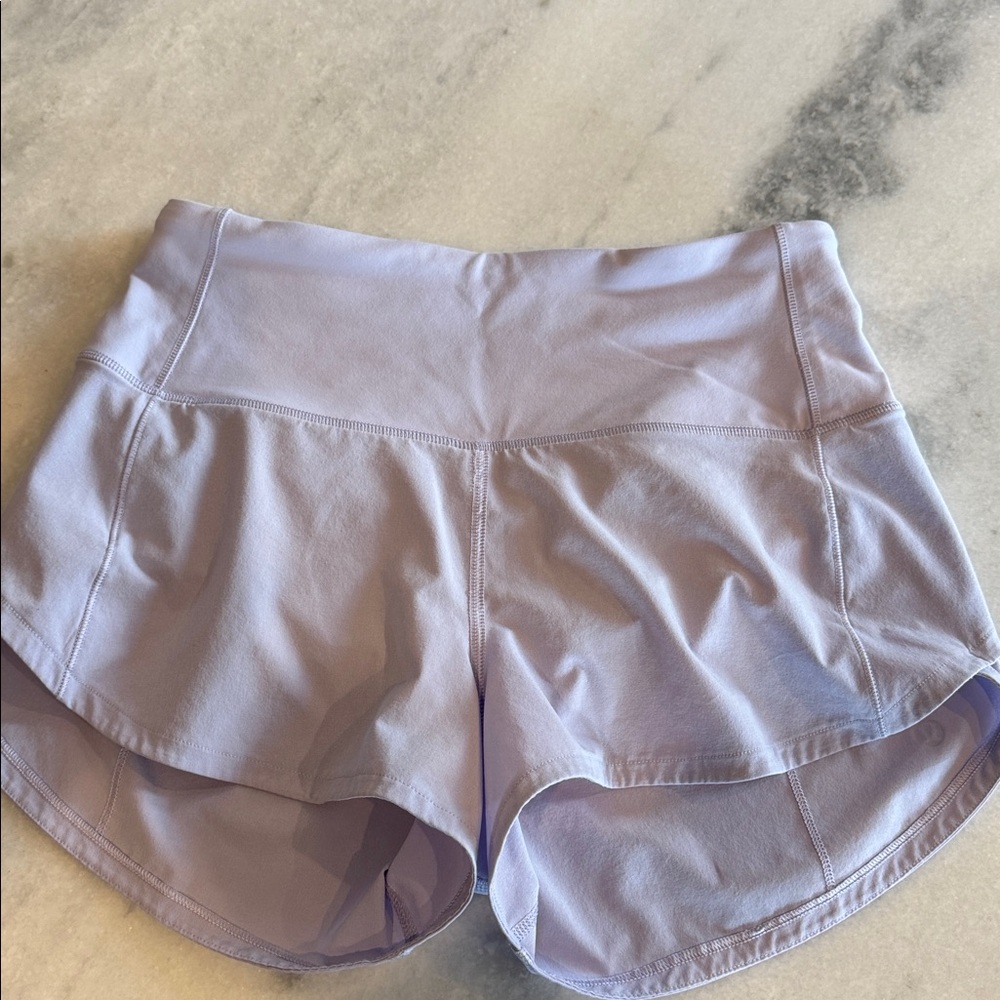 Lavender lululemon speed up shirts high rise 2.5” inseam